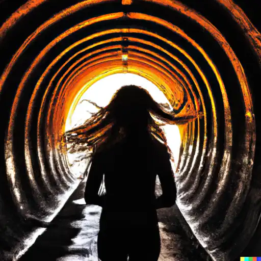 DALL·E 2022 10 25 17.13.47   A photography of a girl with fliwing hair in the light of a tunnel gigapixel low_res scale 6_00x